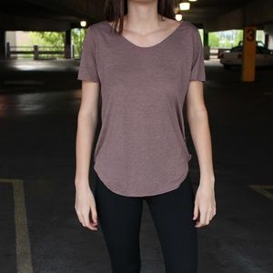 Simple Swoop Light Brown Soft T-Shirt